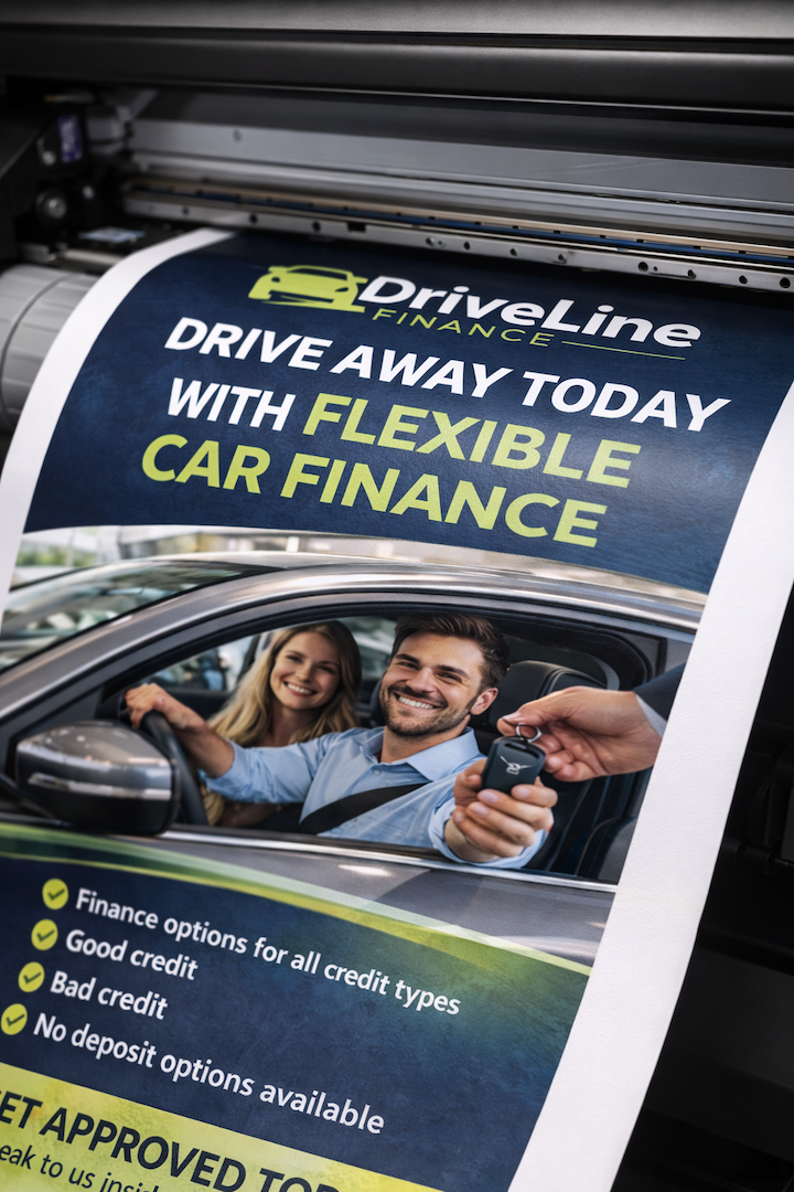 Roller banner hardware and printed graphic